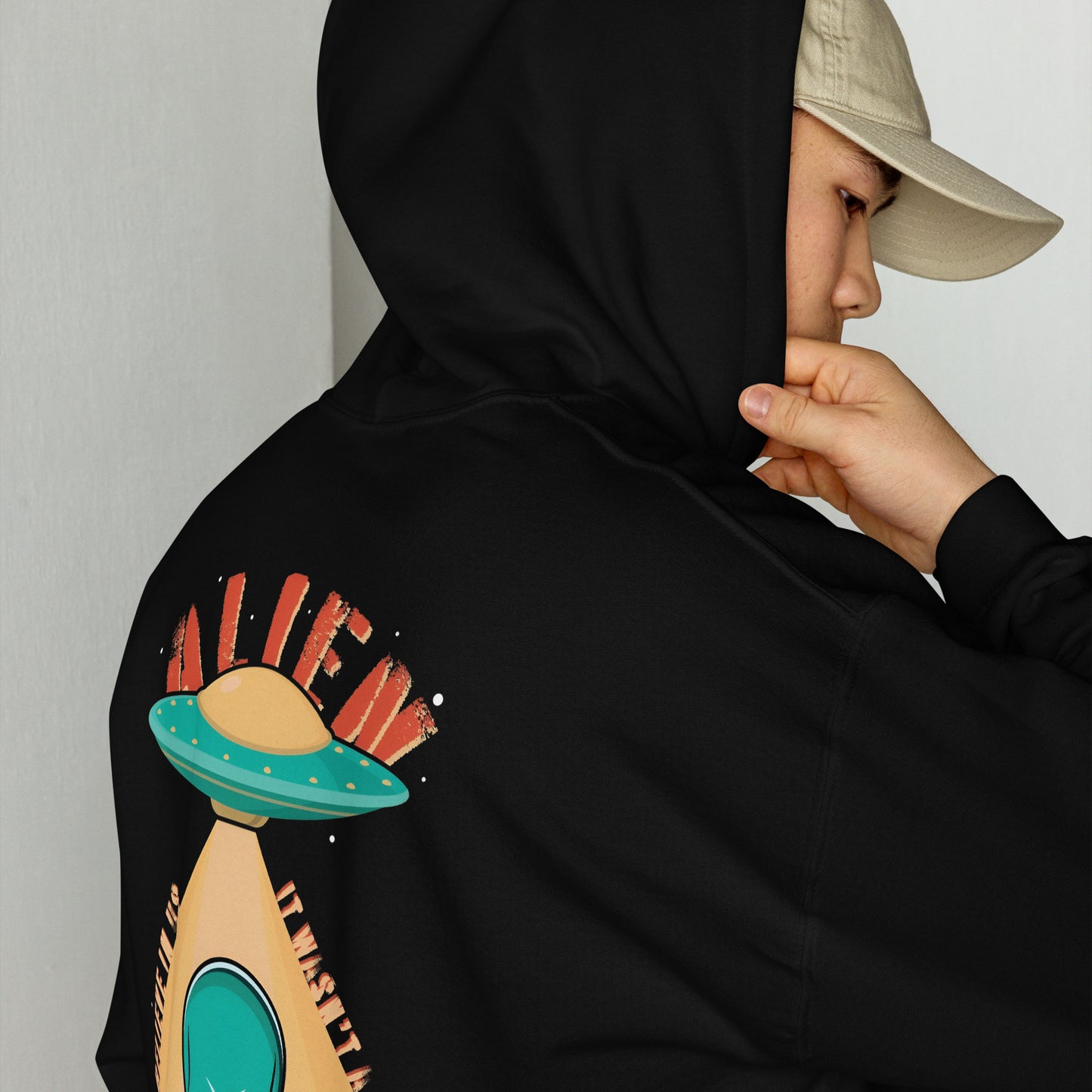 Alien Abduction Hoodie – Bold UFO Warning Design for Sci-Fi Lovers