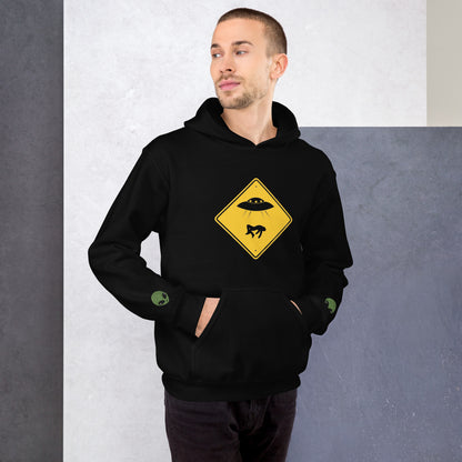 Alien Abduction Hoodie – Bold UFO Warning Design for Sci-Fi Lovers